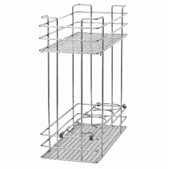 Двухуровневая бутылочница KALIBRA 517х262х450 хромированная сталь в базу 300 мм на направляющих скрытого монтажа боковое крепление 90529